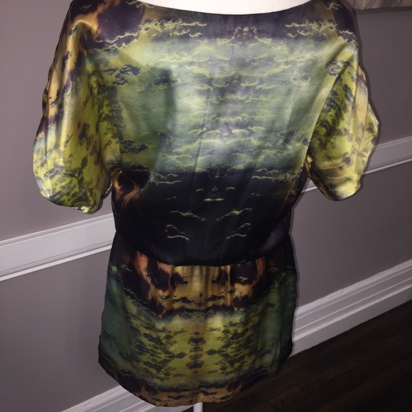 Raw silk sunset printed dress - Picture 6 of 8